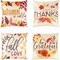 Set of 4 Thanksgiving Throw Pillow Covers with Seasonal Fall Quotes, 4 Autumn Designs (17 x 17 In)
